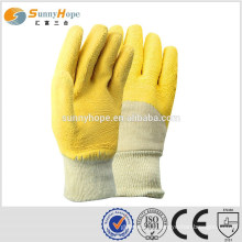 knit wrist industrial latex rubber hand gloves